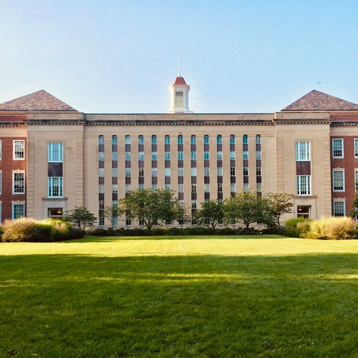 A university campus representing the choice between studying in Dubai and abroad