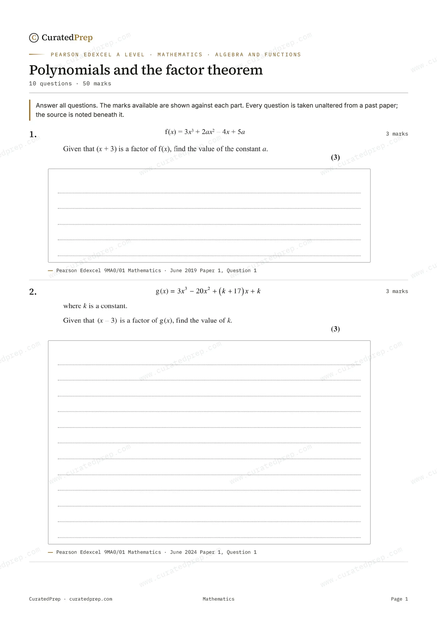 Worksheet, page 1
