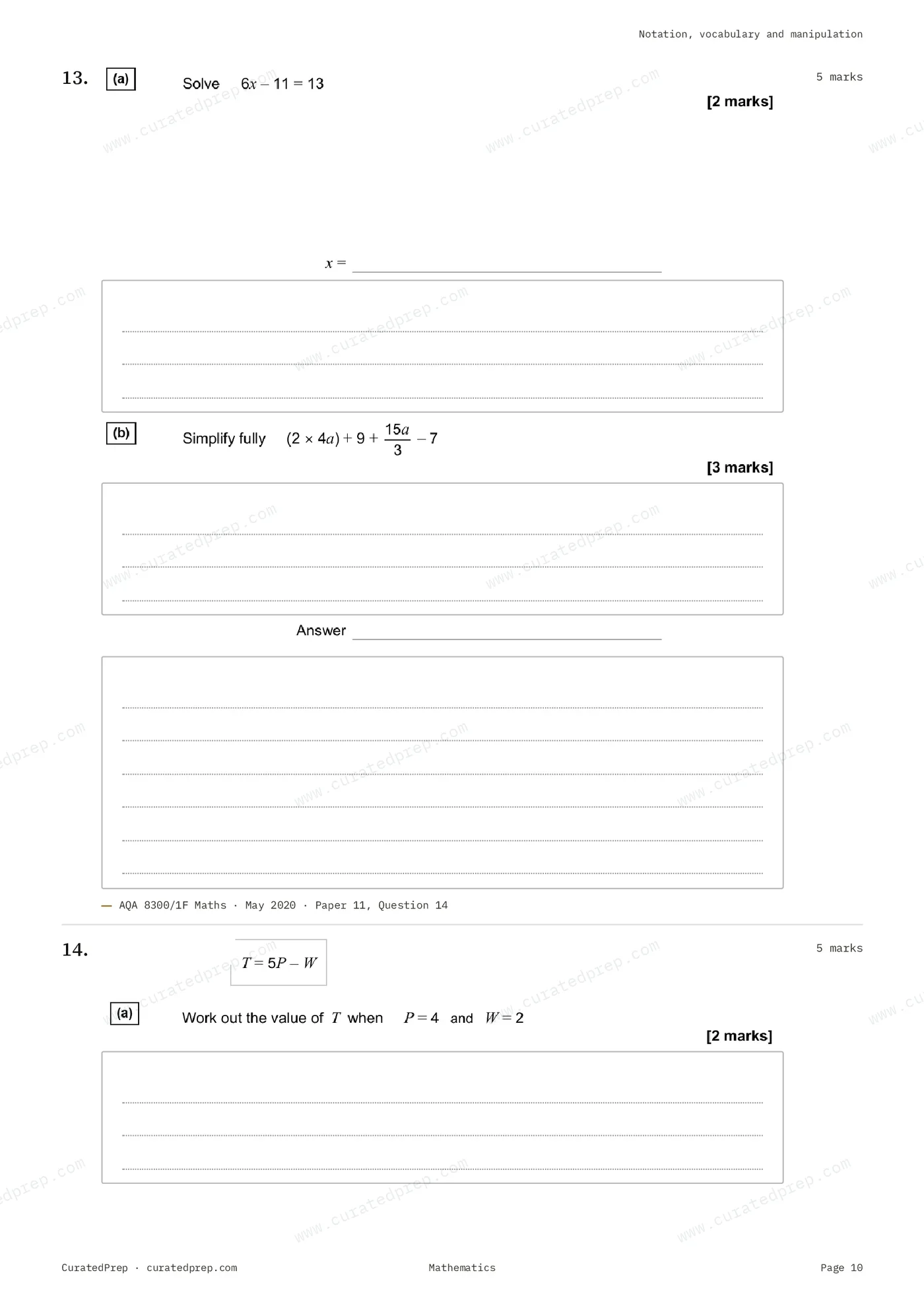 Worksheet, page 10