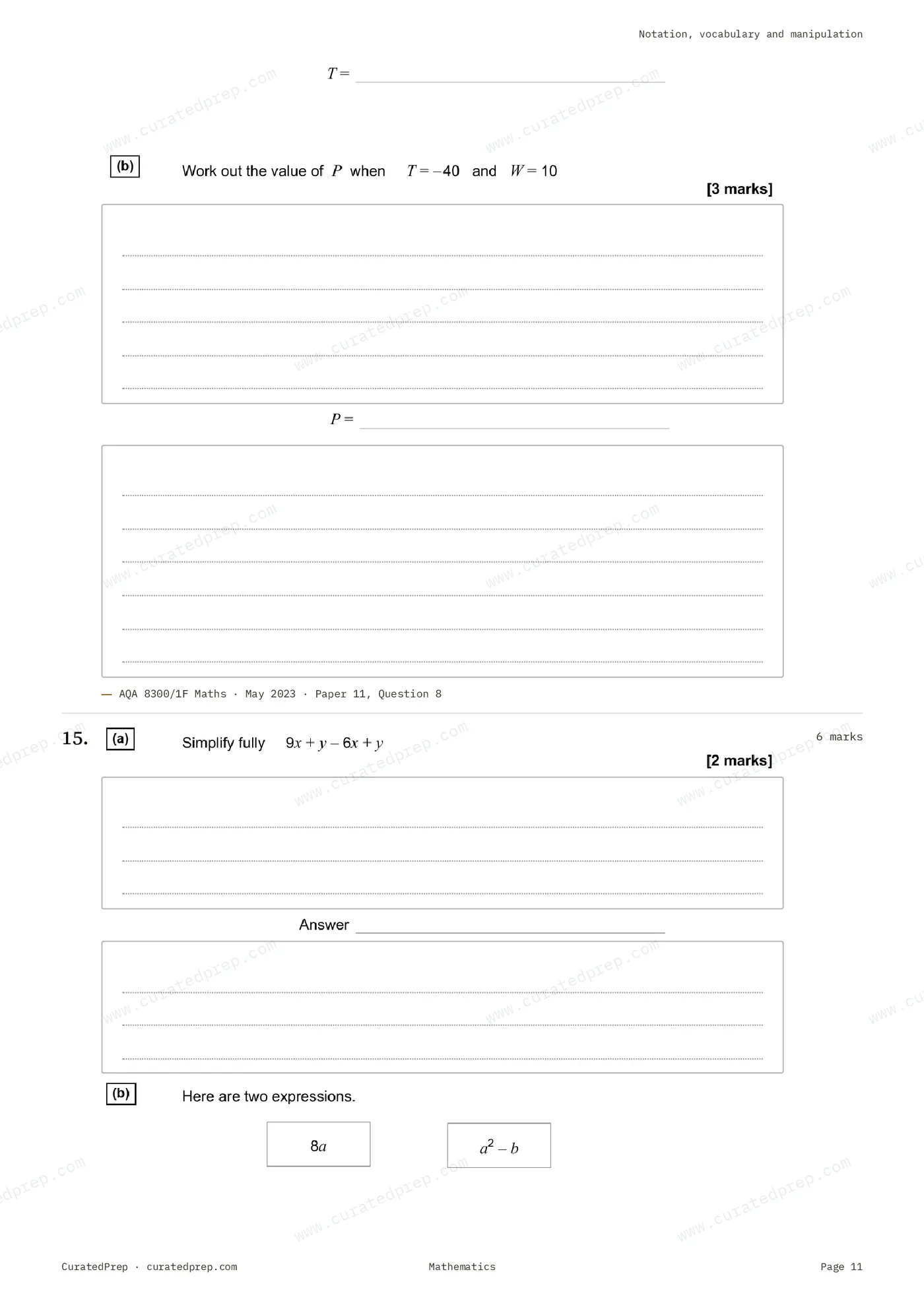 Worksheet, page 11
