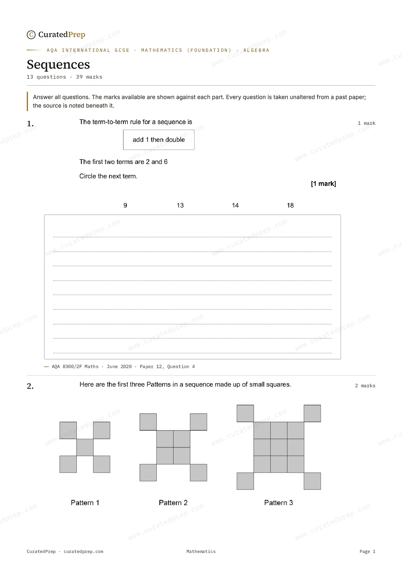 Worksheet, page 1