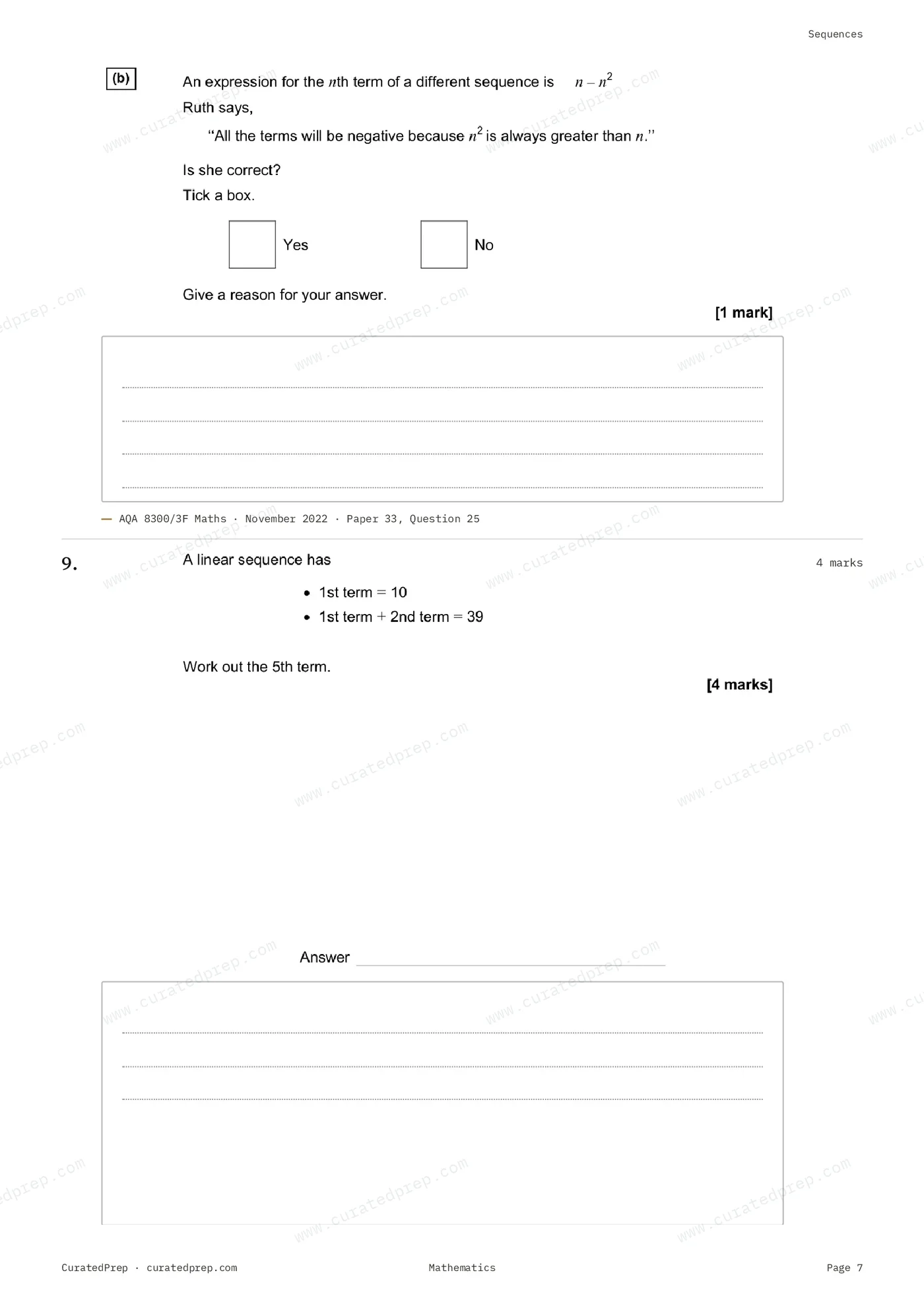 Worksheet, page 7