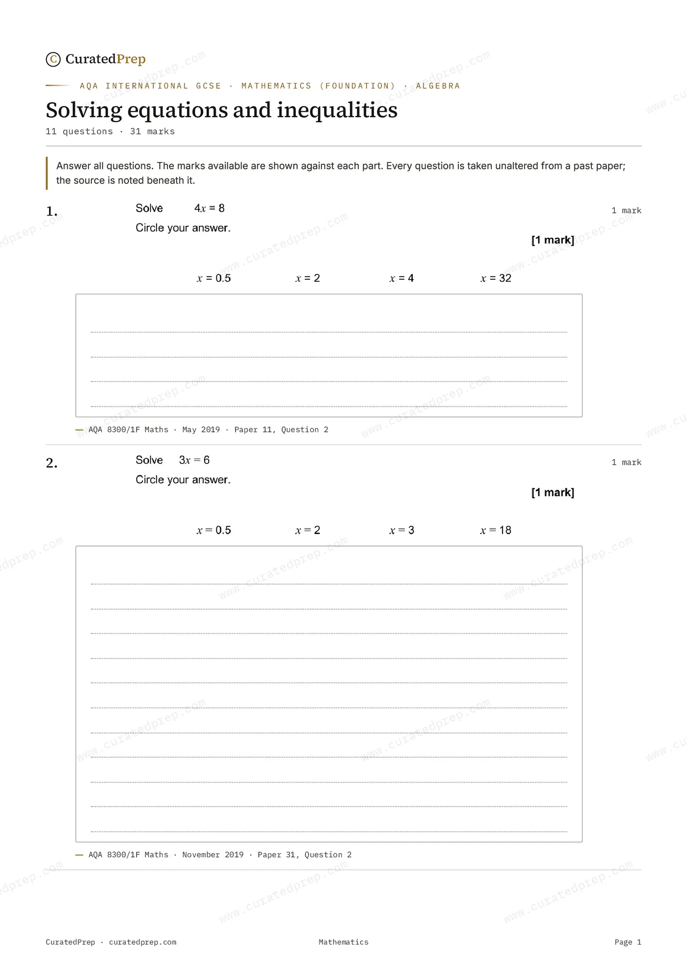 Worksheet, page 1