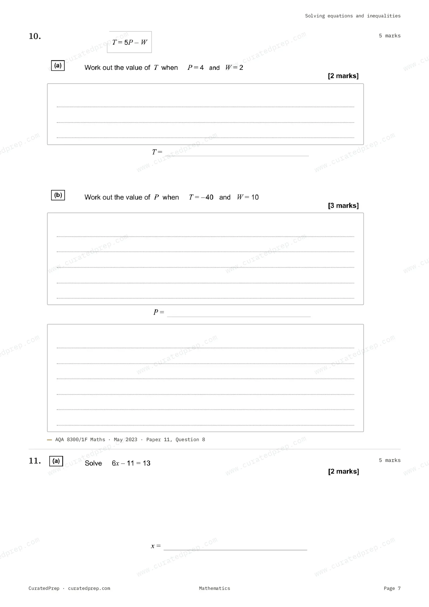 Worksheet, page 7