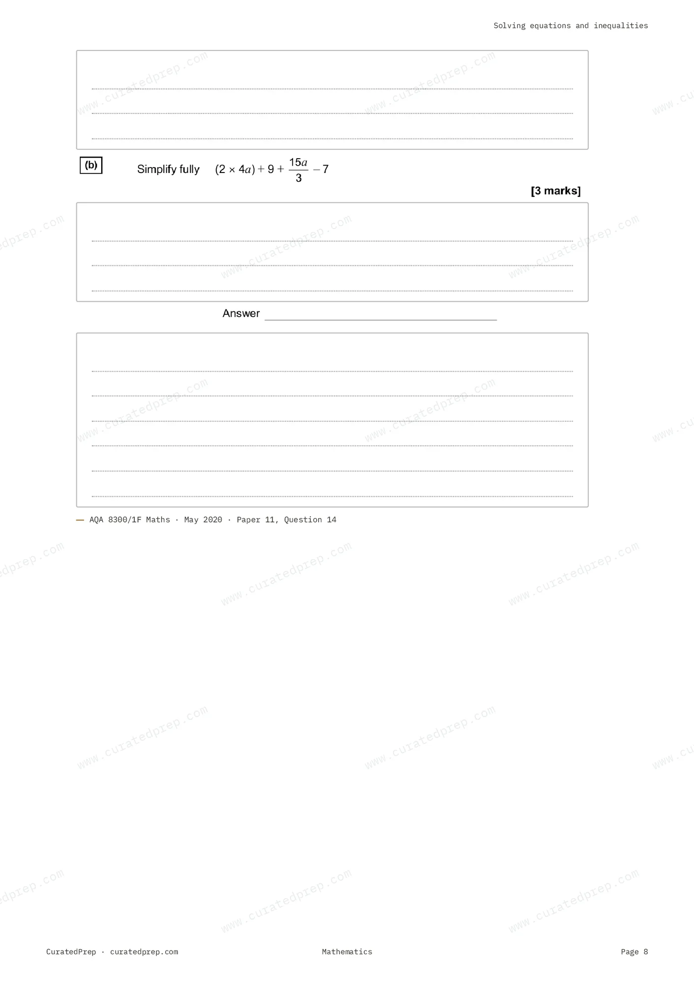 Worksheet, page 8