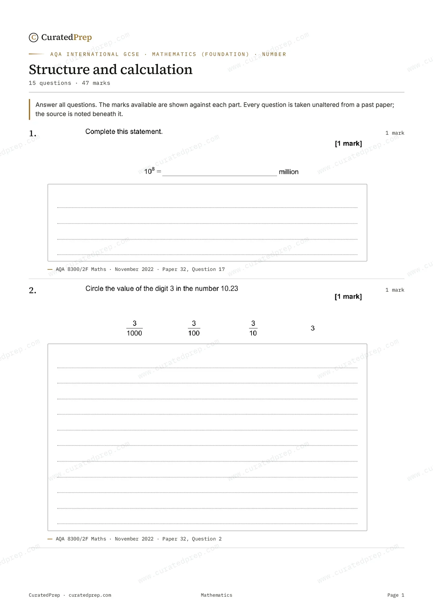 Worksheet, page 1