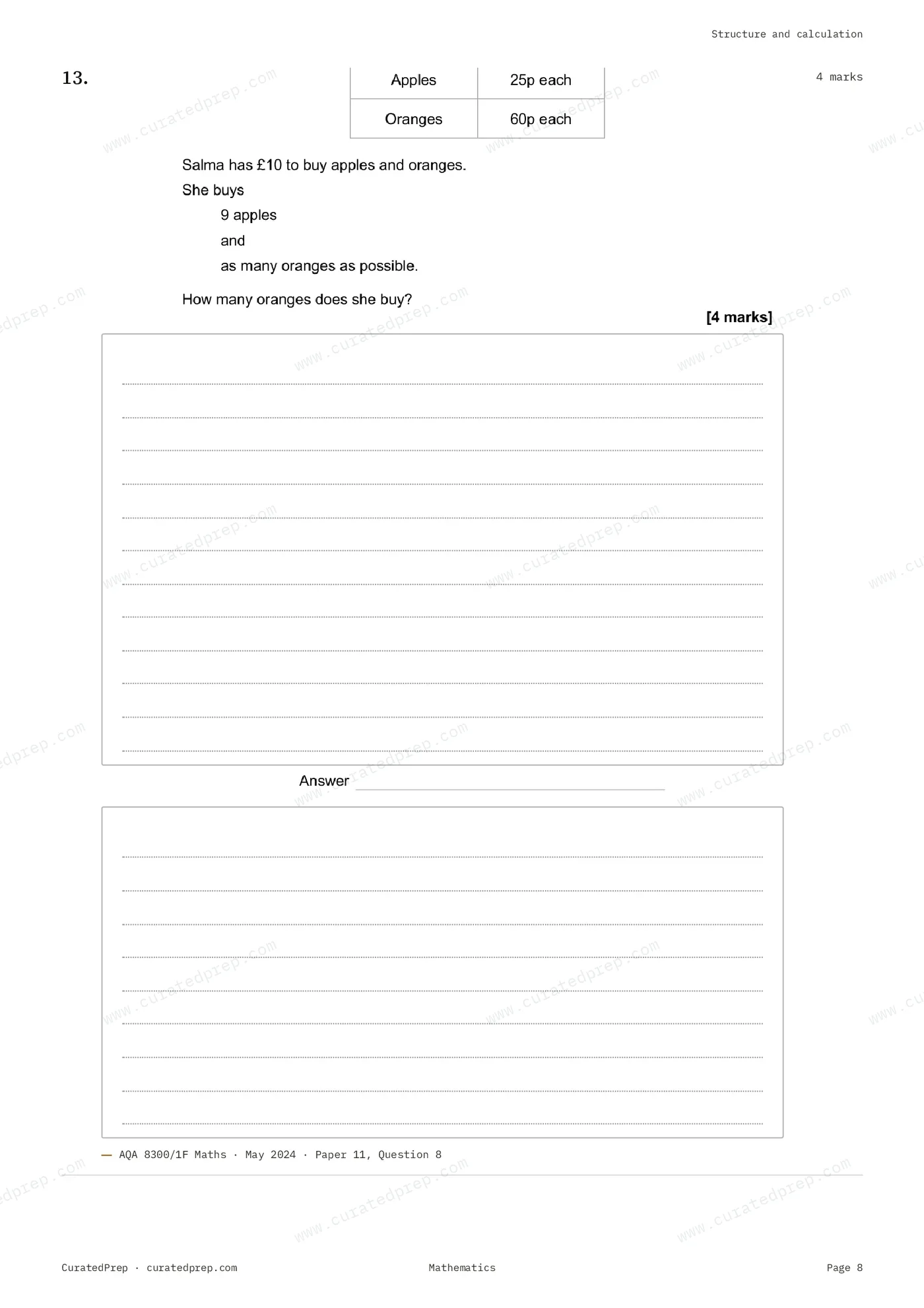 Worksheet, page 8