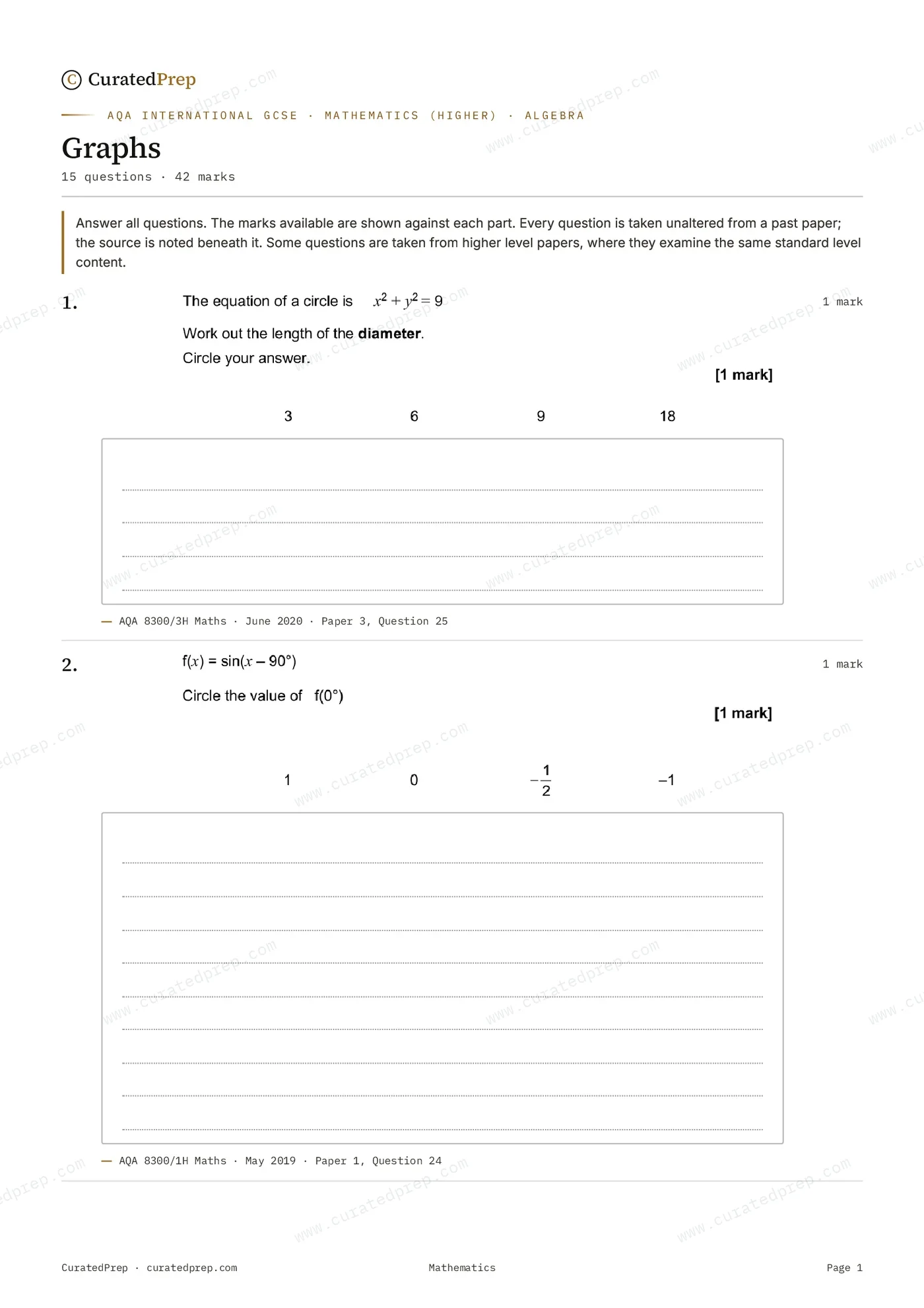 Worksheet, page 1