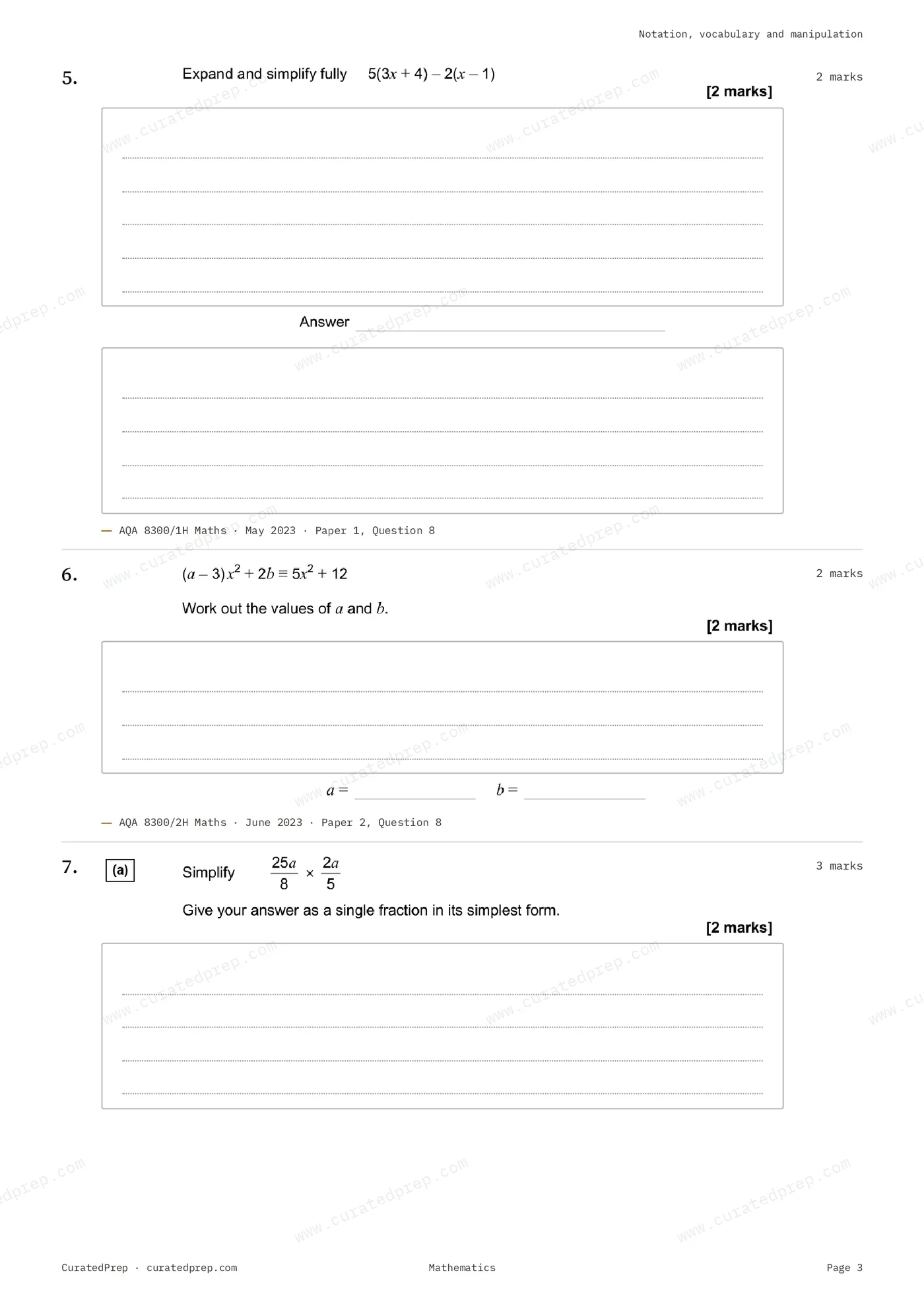 Worksheet, page 3