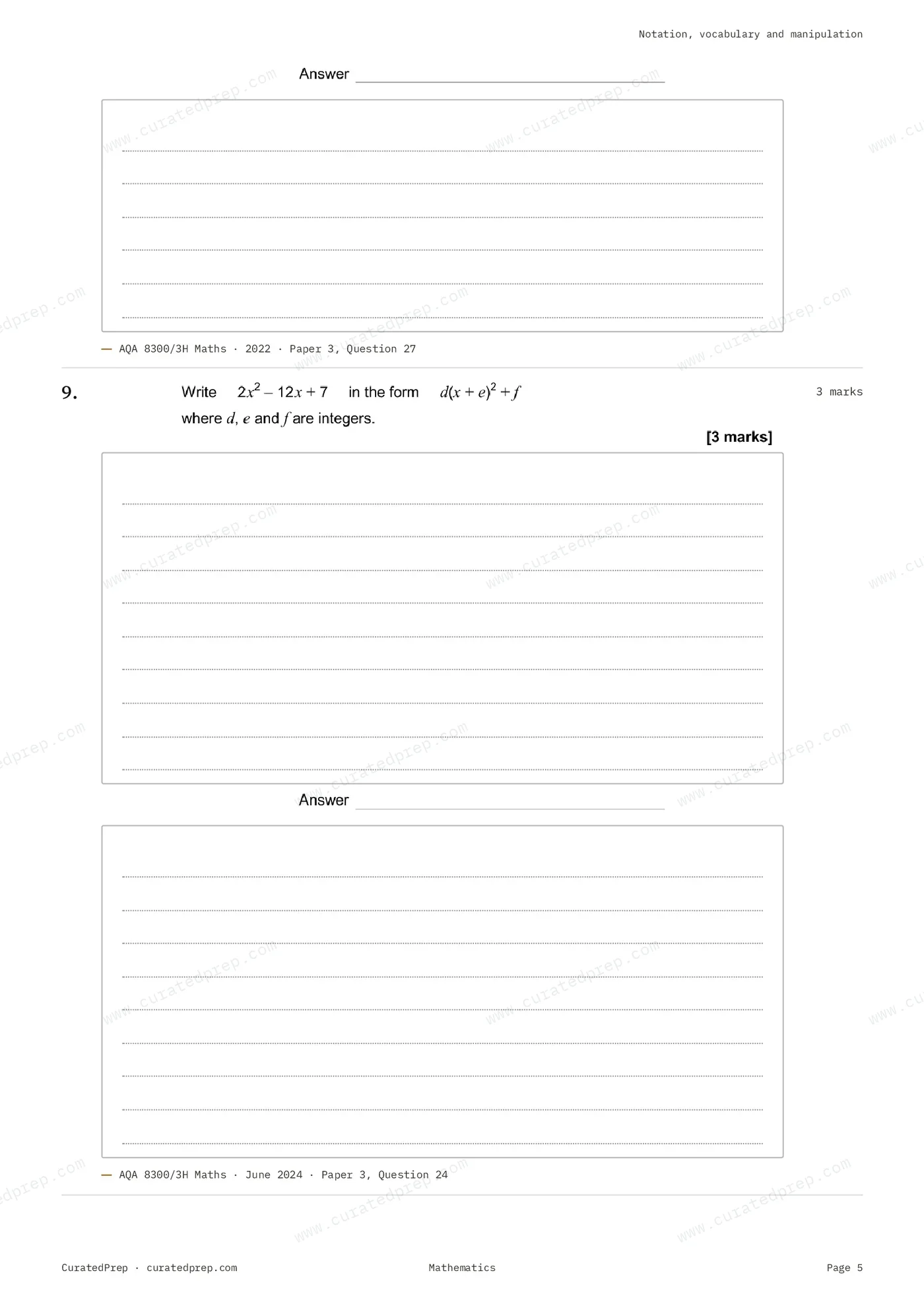 Worksheet, page 5