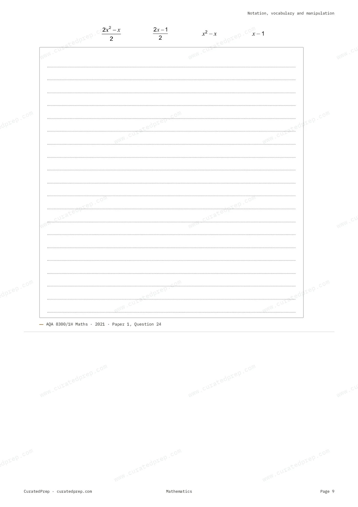 Worksheet, page 9
