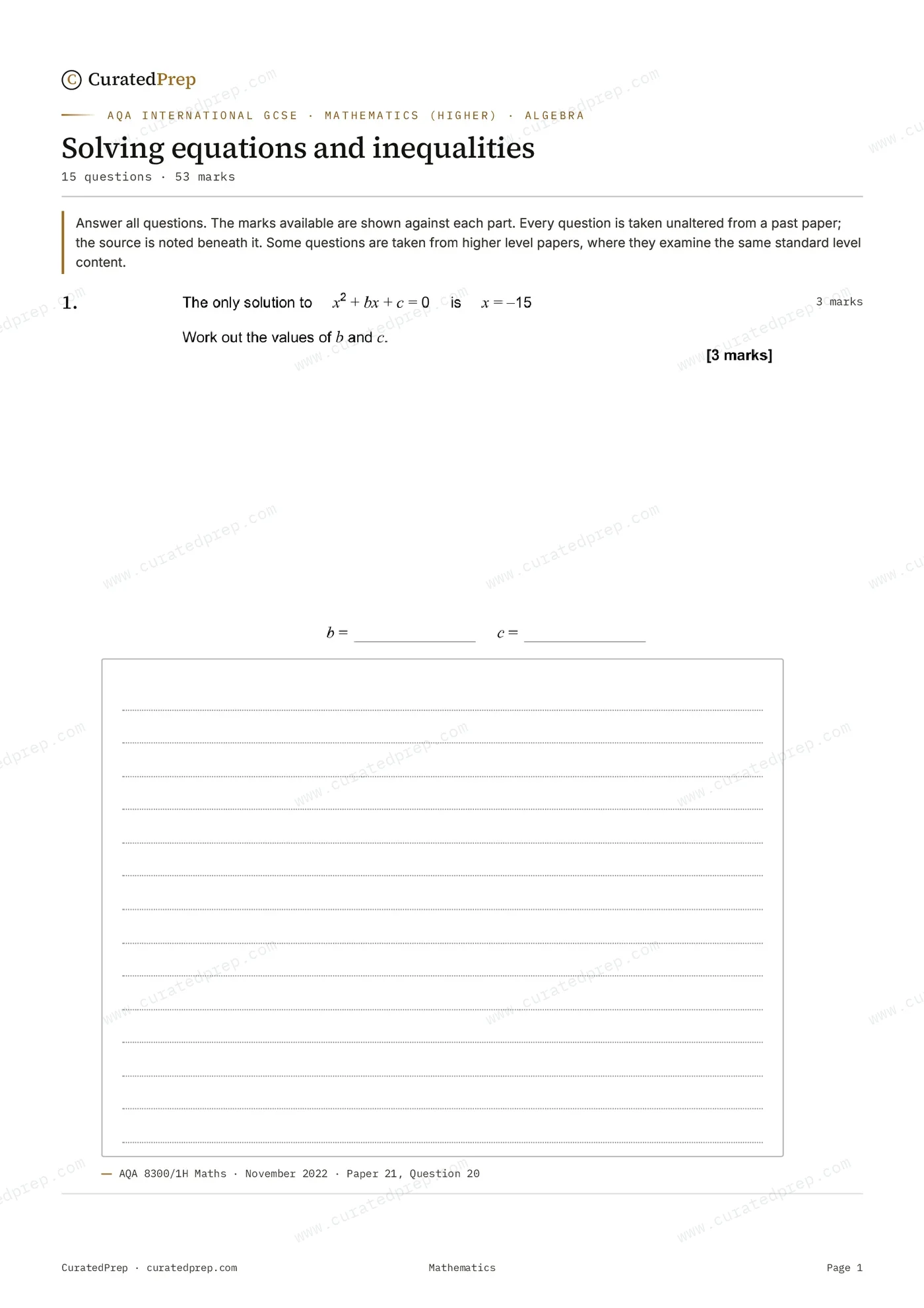 Worksheet, page 1