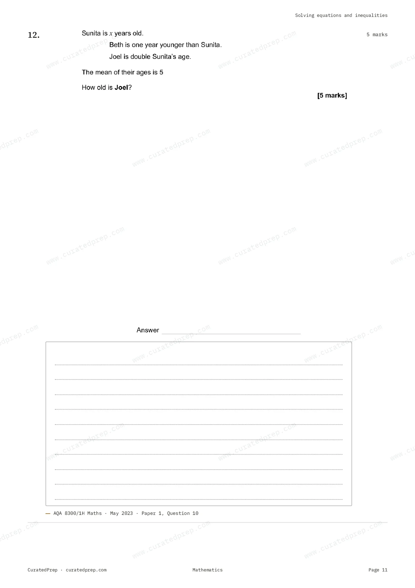 Worksheet, page 11