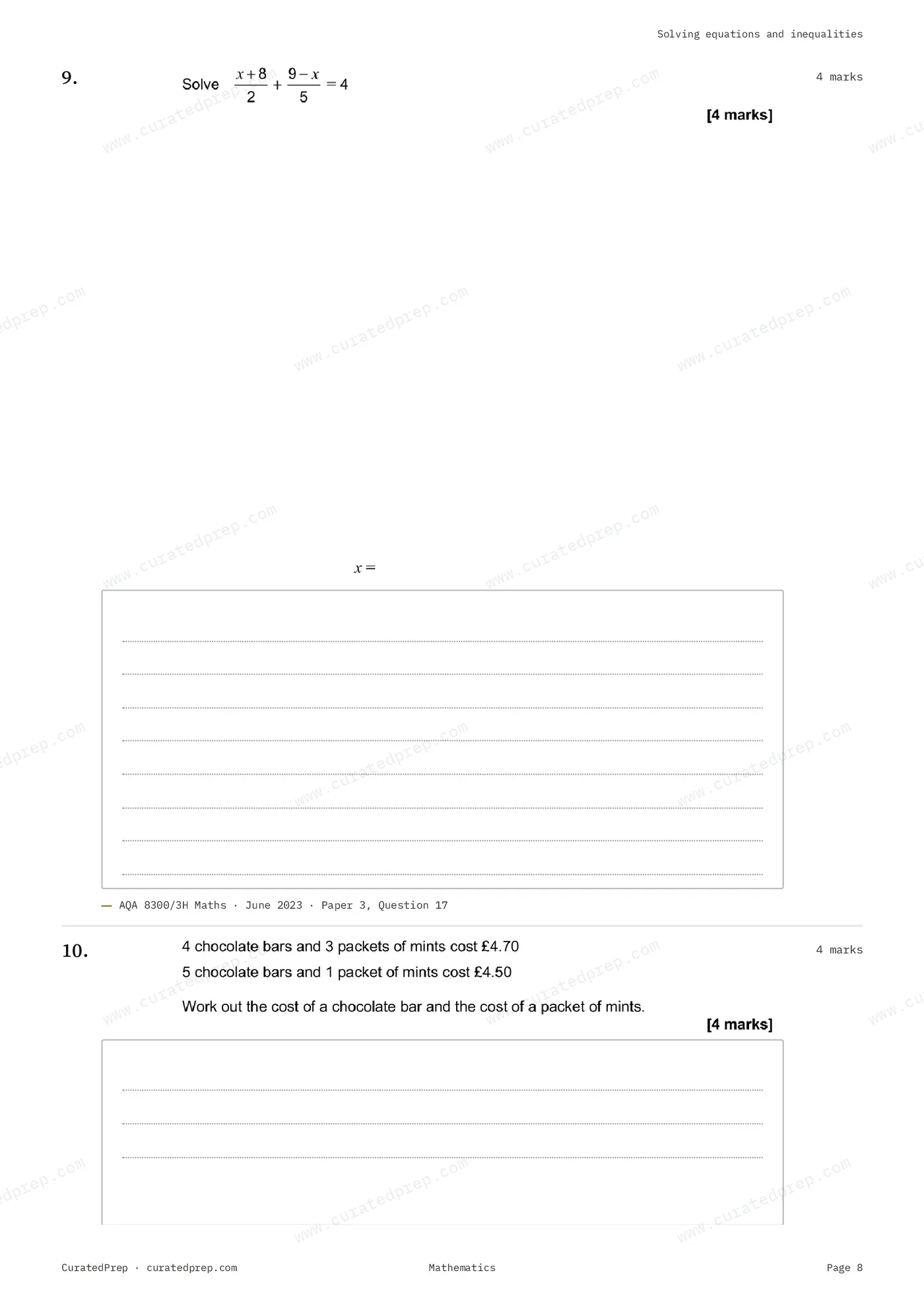 Worksheet, page 8