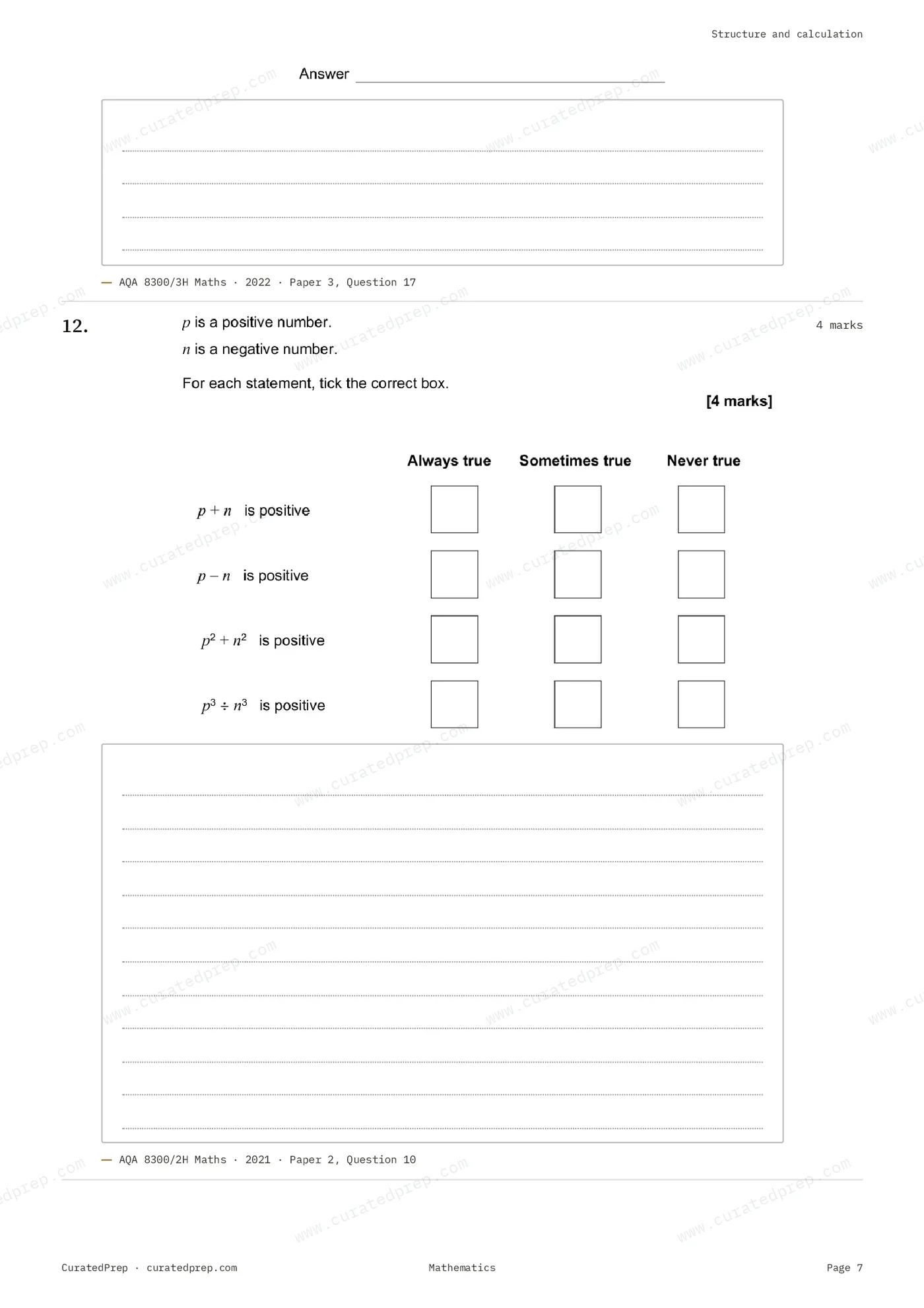 Worksheet, page 7